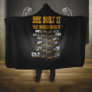 She Built It The World Uses It Hooded Blanket Black Women, Bold Inventions - African Pride