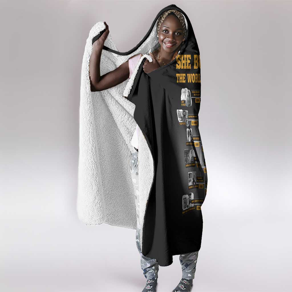 She Built It The World Uses It Hooded Blanket Black Women, Bold Inventions - African Pride