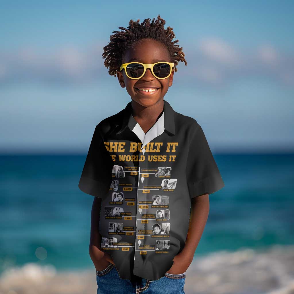 She Built It The World Uses It Kid Hawaiian Shirt Black Women, Bold Inventions - African Pride