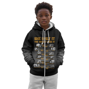 She Built It The World Uses It Kid Hoodie Black Women, Bold Inventions - African Pride