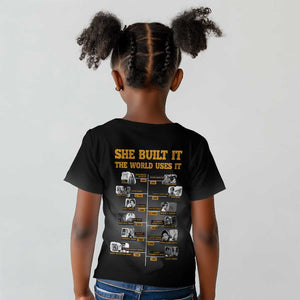 She Built It The World Uses It Kid T shirt Black Women, Bold Inventions - African Pride