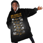 She Built It The World Uses It Kid Wearable Blanket Hoodie Black Women, Bold Inventions - African Pride