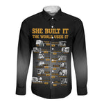 She Built It The World Uses It Long Sleeve Button Shirt Black Women, Bold Inventions - African Pride