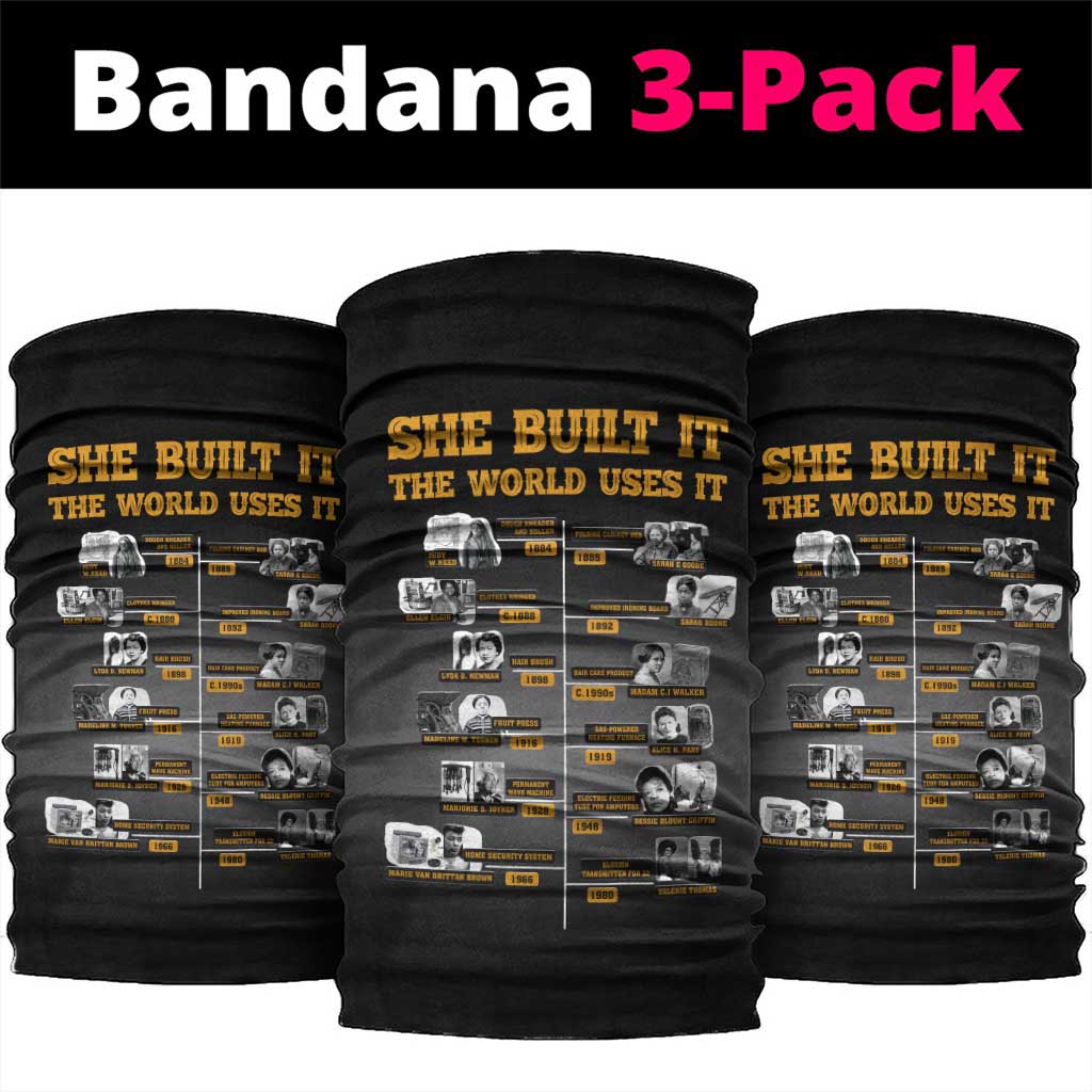 She Built It The World Uses It Neck Gaiter Black Women, Bold Inventions - African Pride