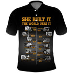 She Built It The World Uses It Polo Shirt Black Women, Bold Inventions - African Pride