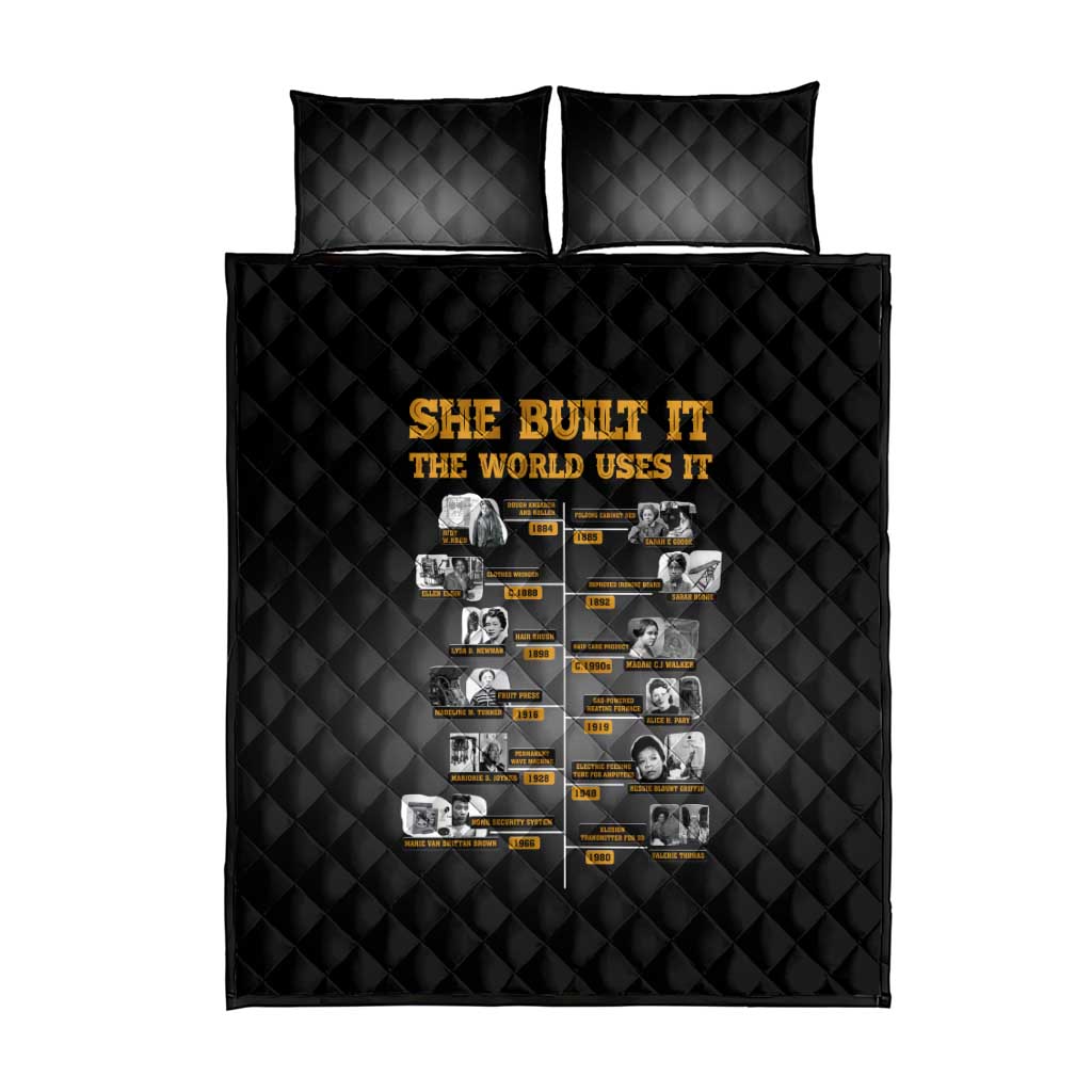 She Built It The World Uses It Quilt Bed Set Black Women, Bold Inventions - African Pride