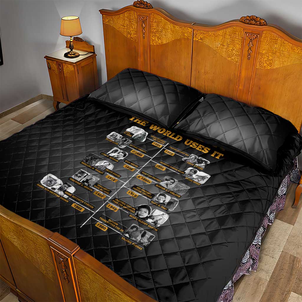 She Built It The World Uses It Quilt Bed Set Black Women, Bold Inventions - African Pride