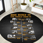 She Built It The World Uses It Round Carpet Black Women, Bold Inventions - African Pride