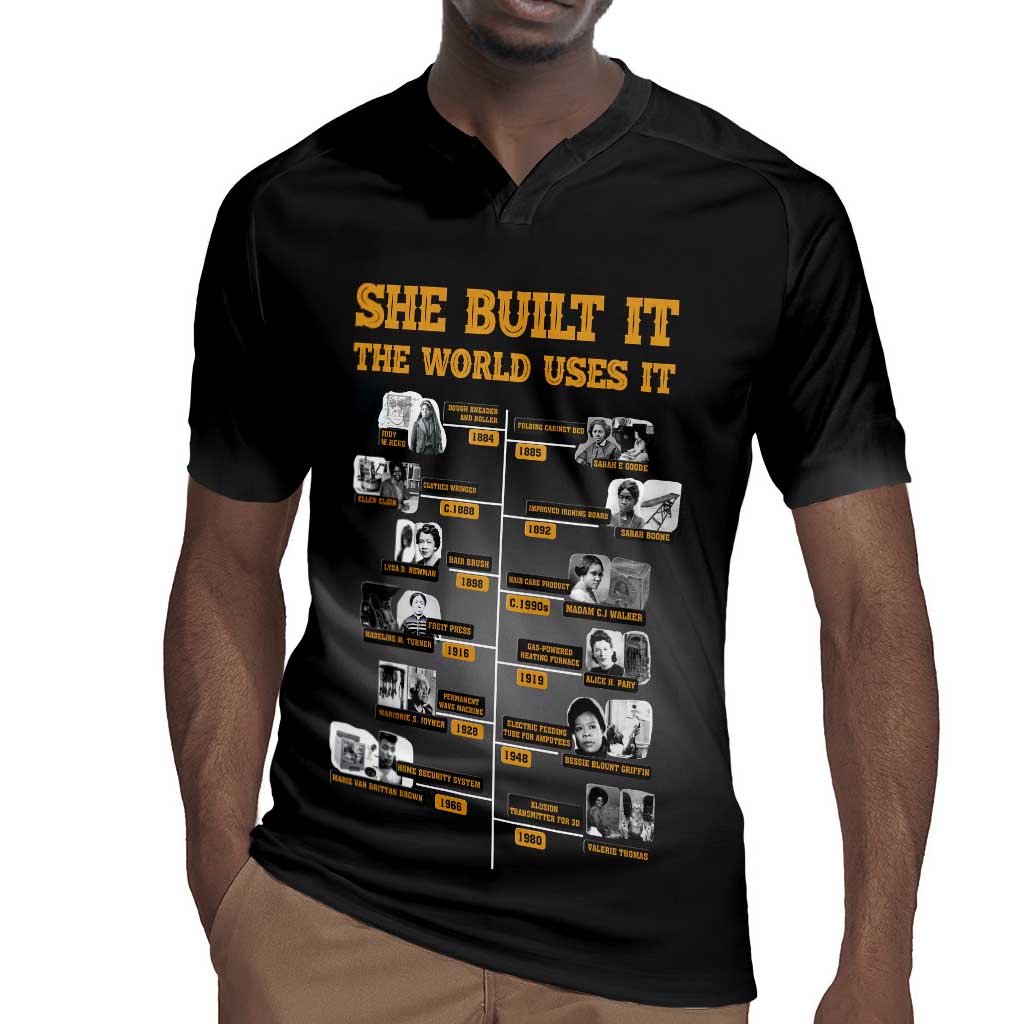 She Built It The World Uses It Rugby Jersey Black Women, Bold Inventions - African Pride