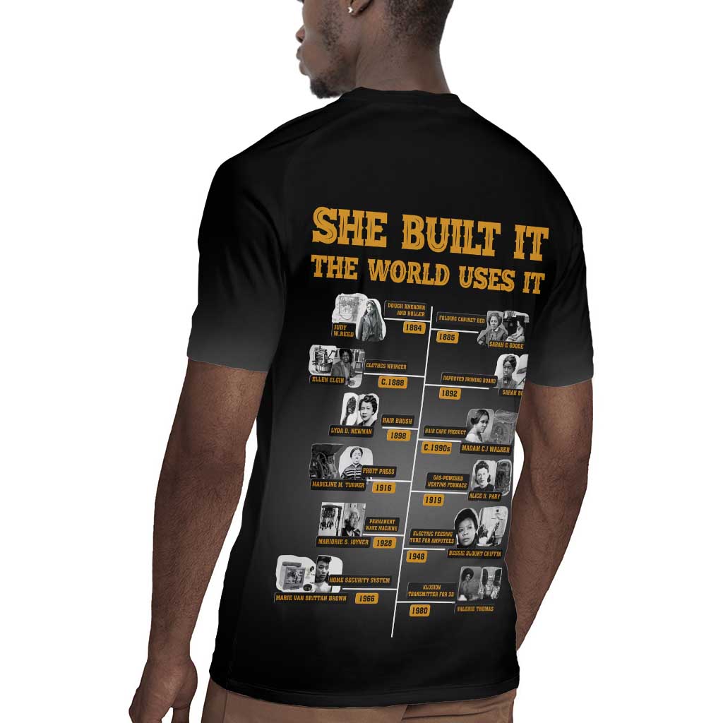 She Built It The World Uses It Rugby Jersey Black Women, Bold Inventions - African Pride