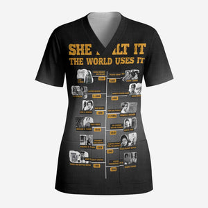 She Built It The World Uses It Scrub Top Black Women, Bold Inventions - African Pride