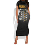 She Built It The World Uses It Short Sleeve Bodycon Dress Black Women, Bold Inventions - African Pride