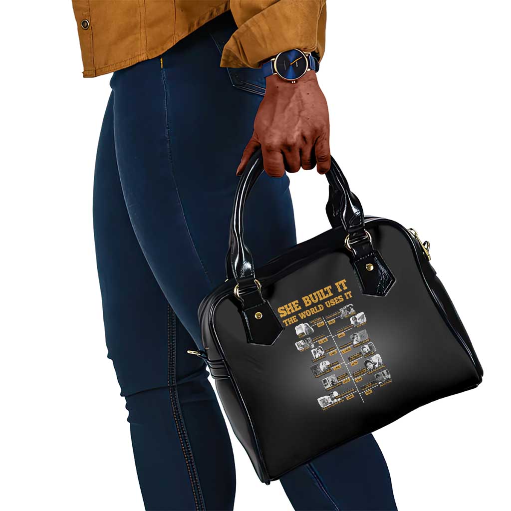 She Built It The World Uses It Shoulder Handbag Black Women, Bold Inventions - African Pride