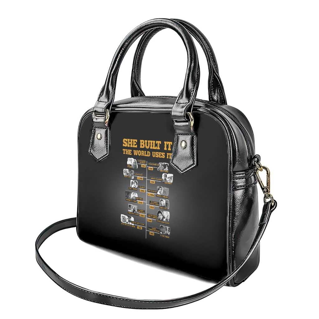 She Built It The World Uses It Shoulder Handbag Black Women, Bold Inventions - African Pride