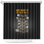 She Built It The World Uses It Shower Curtain Black Women, Bold Inventions - African Pride