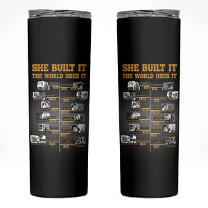 She Built It The World Uses It Skinny Tumbler Black Women, Bold Inventions - African Pride