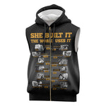 She Built It The World Uses It Sleeveless Zip Hoodie Black Women, Bold Inventions - African Pride