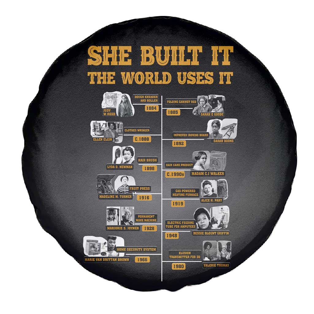 She Built It The World Uses It Spare Tire Cover Black Women, Bold Inventions - African Pride