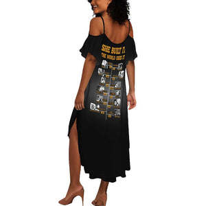 She Built It The World Uses It Summer Maxi Dress Black Women, Bold Inventions - African Pride