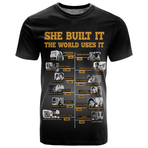 She Built It The World Uses It T shirt Black Women, Bold Inventions - African Pride