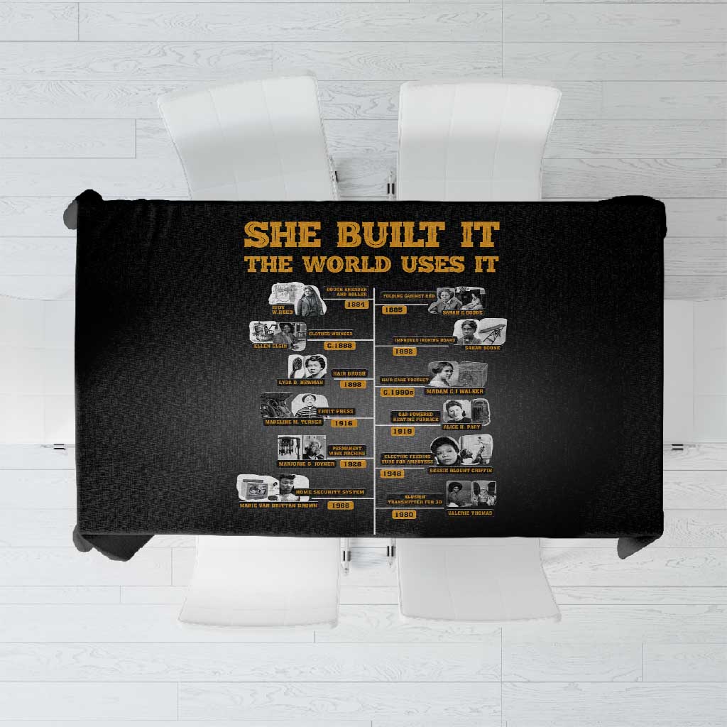 She Built It The World Uses It Tablecloth Black Women, Bold Inventions - African Pride