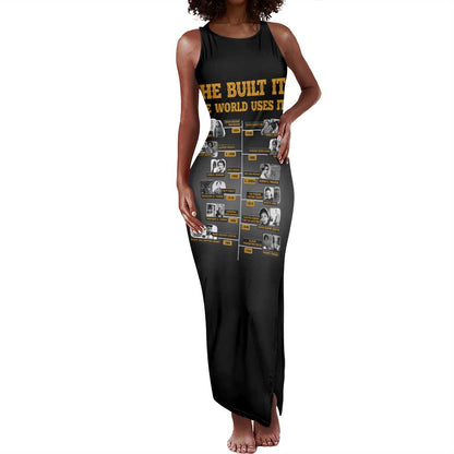 She Built It The World Uses It Tank Maxi Dress Black Women, Bold Inventions - African Pride