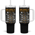 She Built It The World Uses It Tumbler With Handle Black Women, Bold Inventions - African Pride