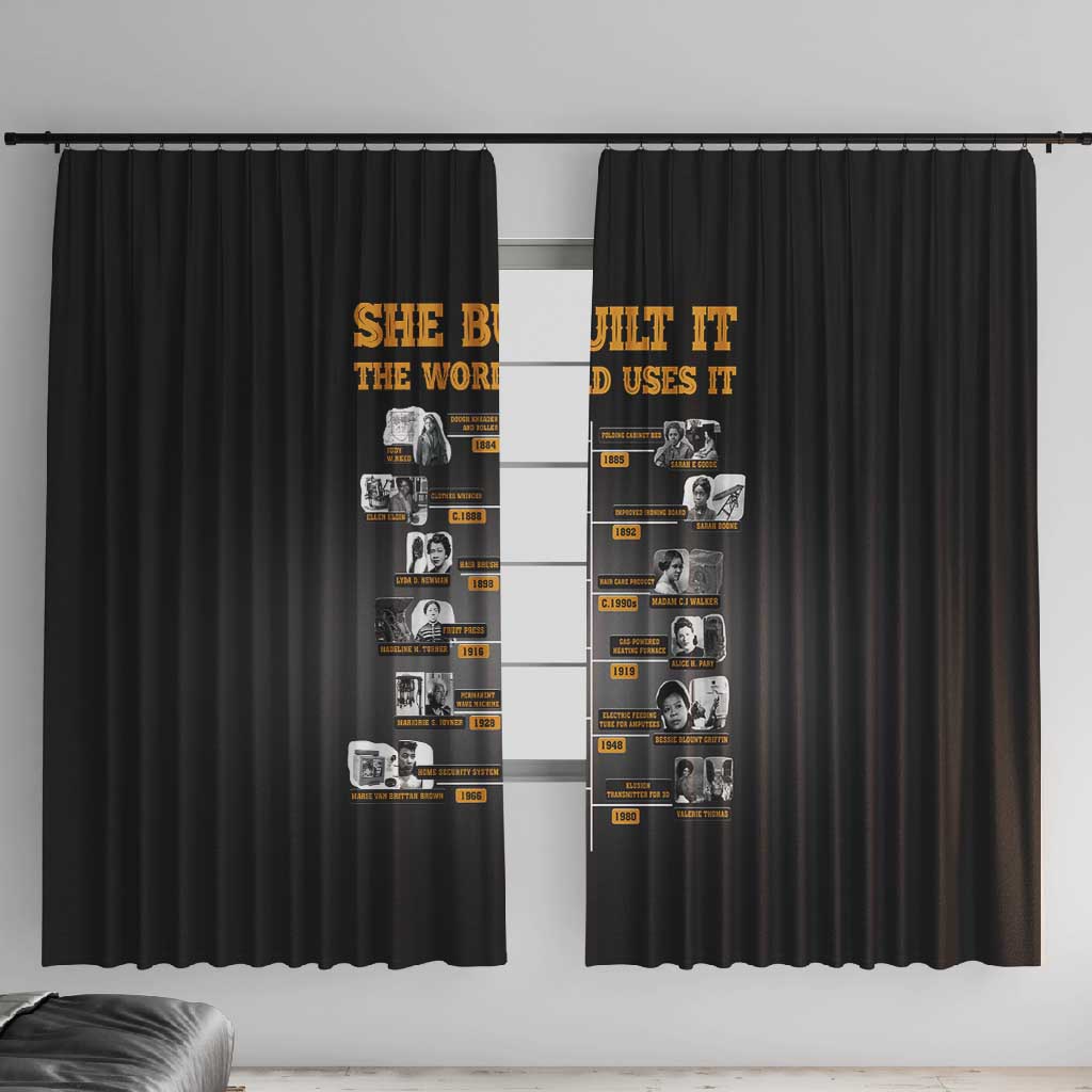 She Built It The World Uses It Window Curtain Black Women, Bold Inventions - African Pride