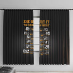 She Built It The World Uses It Window Curtain Black Women, Bold Inventions - African Pride