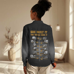 She Built It The World Uses It Women Casual Shirt Black Women, Bold Inventions - African Pride