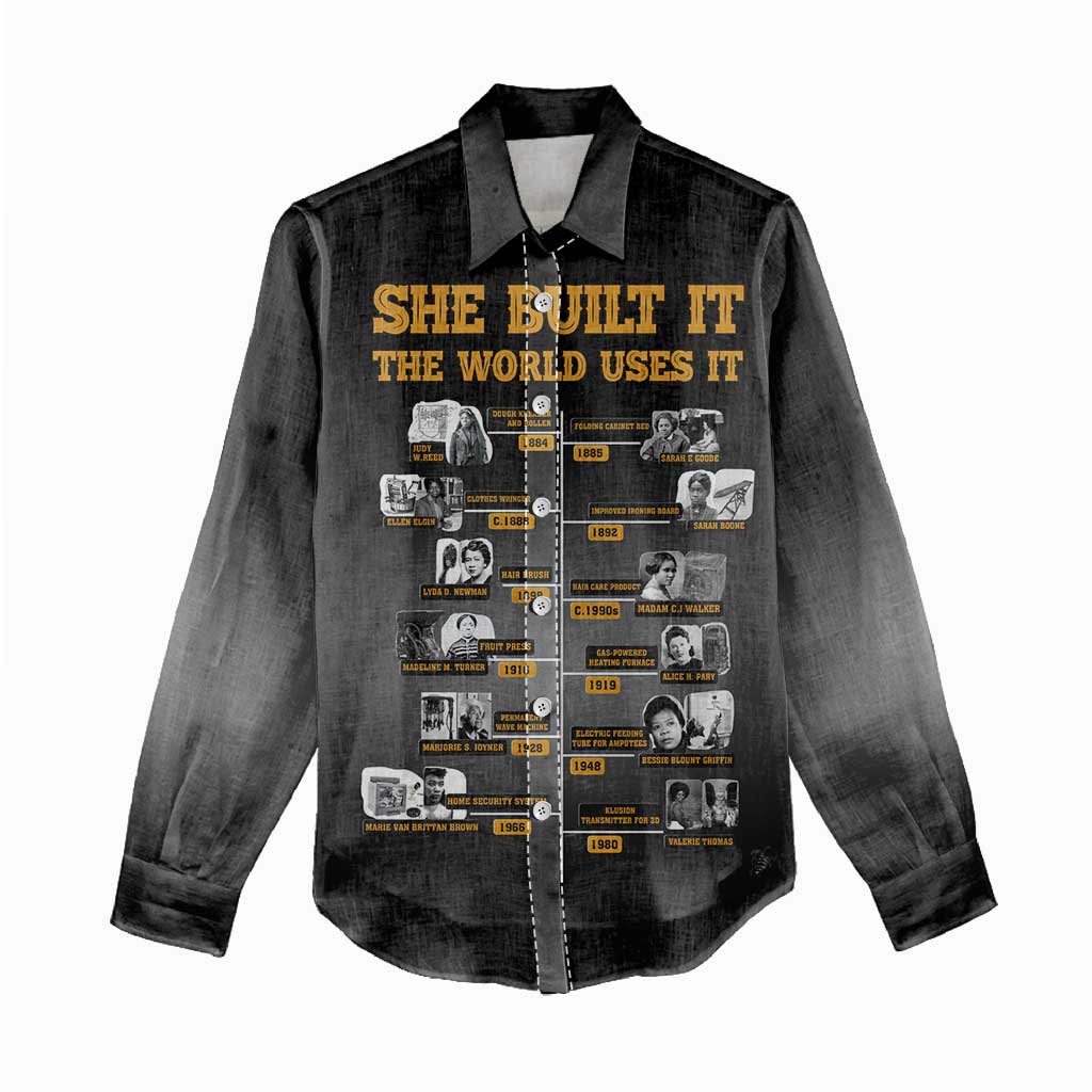 She Built It The World Uses It Women Casual Shirt Black Women, Bold Inventions - African Pride