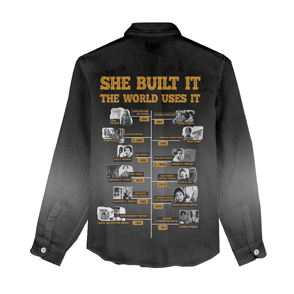 She Built It The World Uses It Women Casual Shirt Black Women, Bold Inventions - African Pride