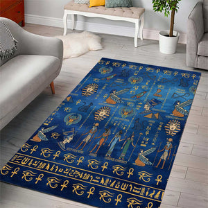 Ancient Egyptian Culture Area Rug Pharaohs Anubis Kemet and Symbolic Motifs - African Pride