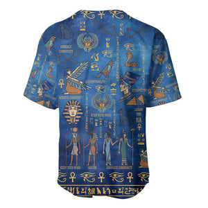 Ancient Egyptian Culture Baseball Jersey Pharaohs Anubis Kemet and Symbolic Motifs - African Pride