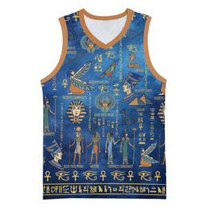 Ancient Egyptian Culture Basketball Jersey Pharaohs Anubis Kemet and Symbolic Motifs - African Pride