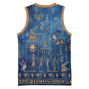 Ancient Egyptian Culture Basketball Jersey Pharaohs Anubis Kemet and Symbolic Motifs - African Pride