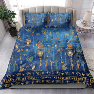 Ancient Egyptian Culture Bedding Set Pharaohs Anubis Kemet and Symbolic Motifs - African Pride
