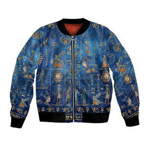 Ancient Egyptian Culture Bomber Jacket Pharaohs Anubis Kemet and Symbolic Motifs - African Pride