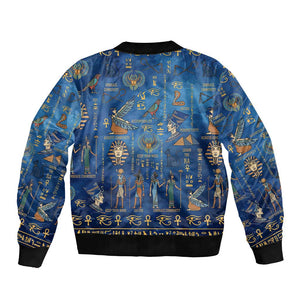 Ancient Egyptian Culture Bomber Jacket Pharaohs Anubis Kemet and Symbolic Motifs - African Pride