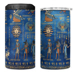 Ancient Egyptian Culture 4 in 1 Can Cooler Tumbler Pharaohs Anubis Kemet and Symbolic Motifs - African Pride