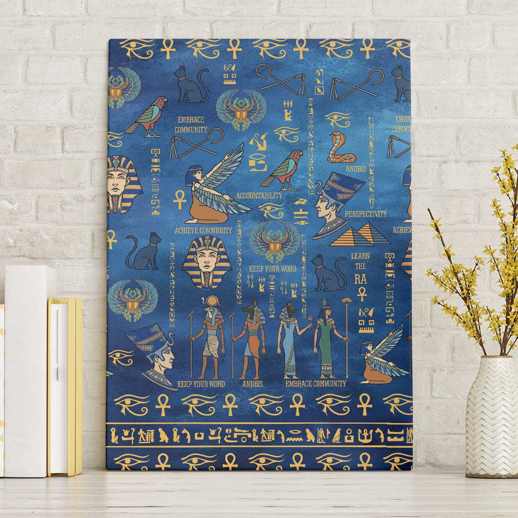 Ancient Egyptian Culture Canvas Wall Art Pharaohs Anubis Kemet and Symbolic Motifs - African Pride