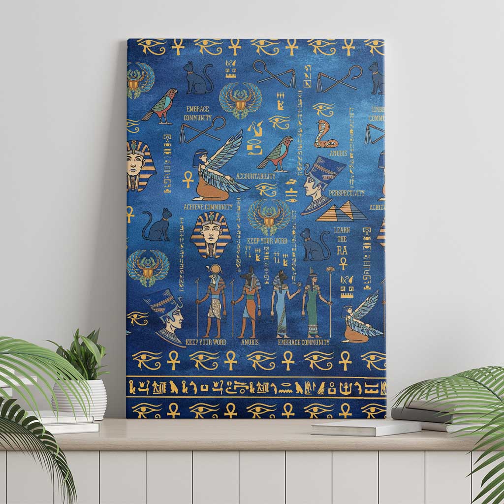 Ancient Egyptian Culture Canvas Wall Art Pharaohs Anubis Kemet and Symbolic Motifs - African Pride