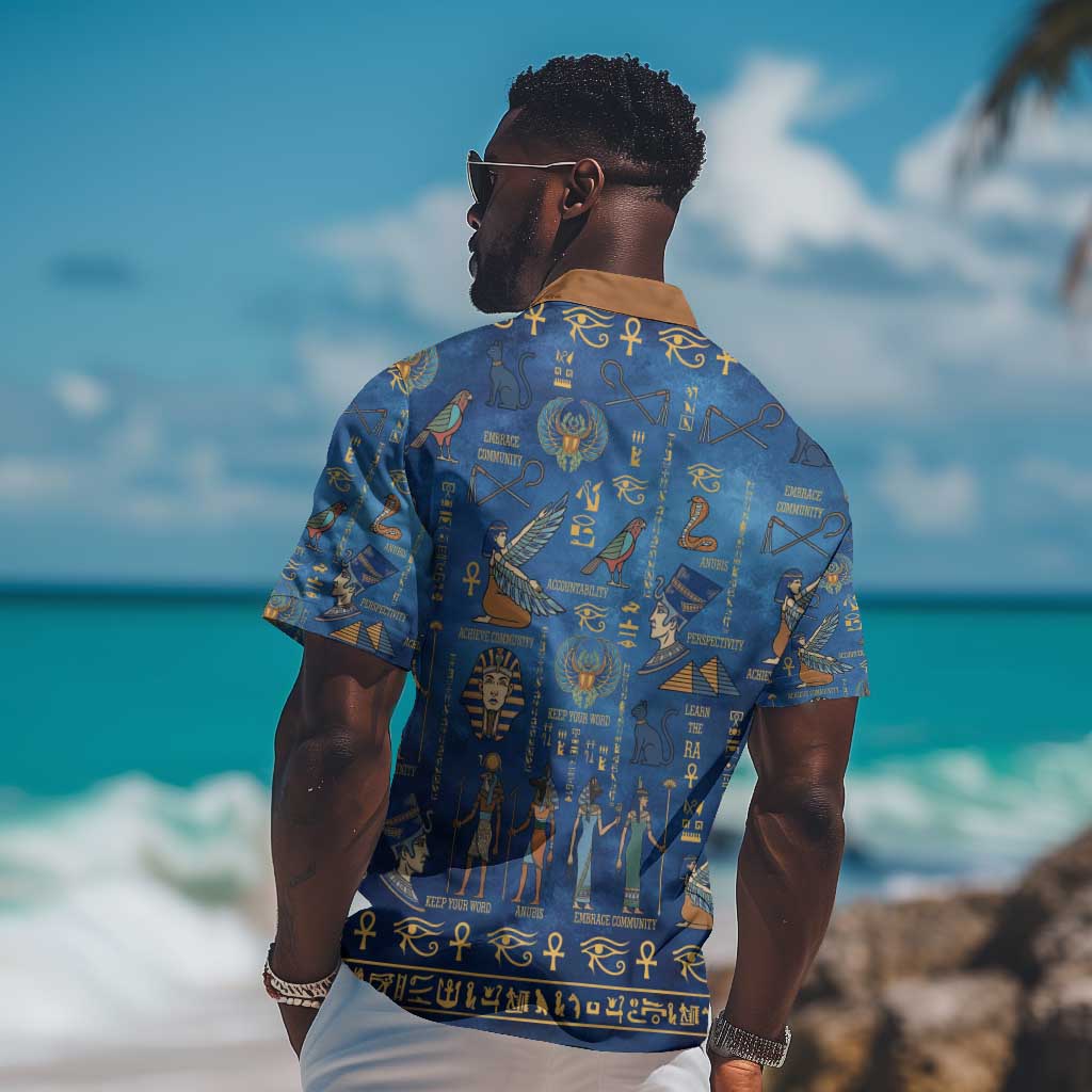 Ancient Egyptian Culture Hawaiian Shirt Pharaohs Anubis Kemet and Symbolic Motifs - African Pride