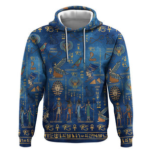 Ancient Egyptian Culture Hoodie Pharaohs Anubis Kemet and Symbolic Motifs - African Pride