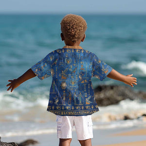 Ancient Egyptian Culture Kid Hawaiian Shirt Pharaohs Anubis Kemet and Symbolic Motifs - African Pride