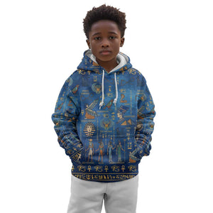 Ancient Egyptian Culture Kid Hoodie Pharaohs Anubis Kemet and Symbolic Motifs - African Pride