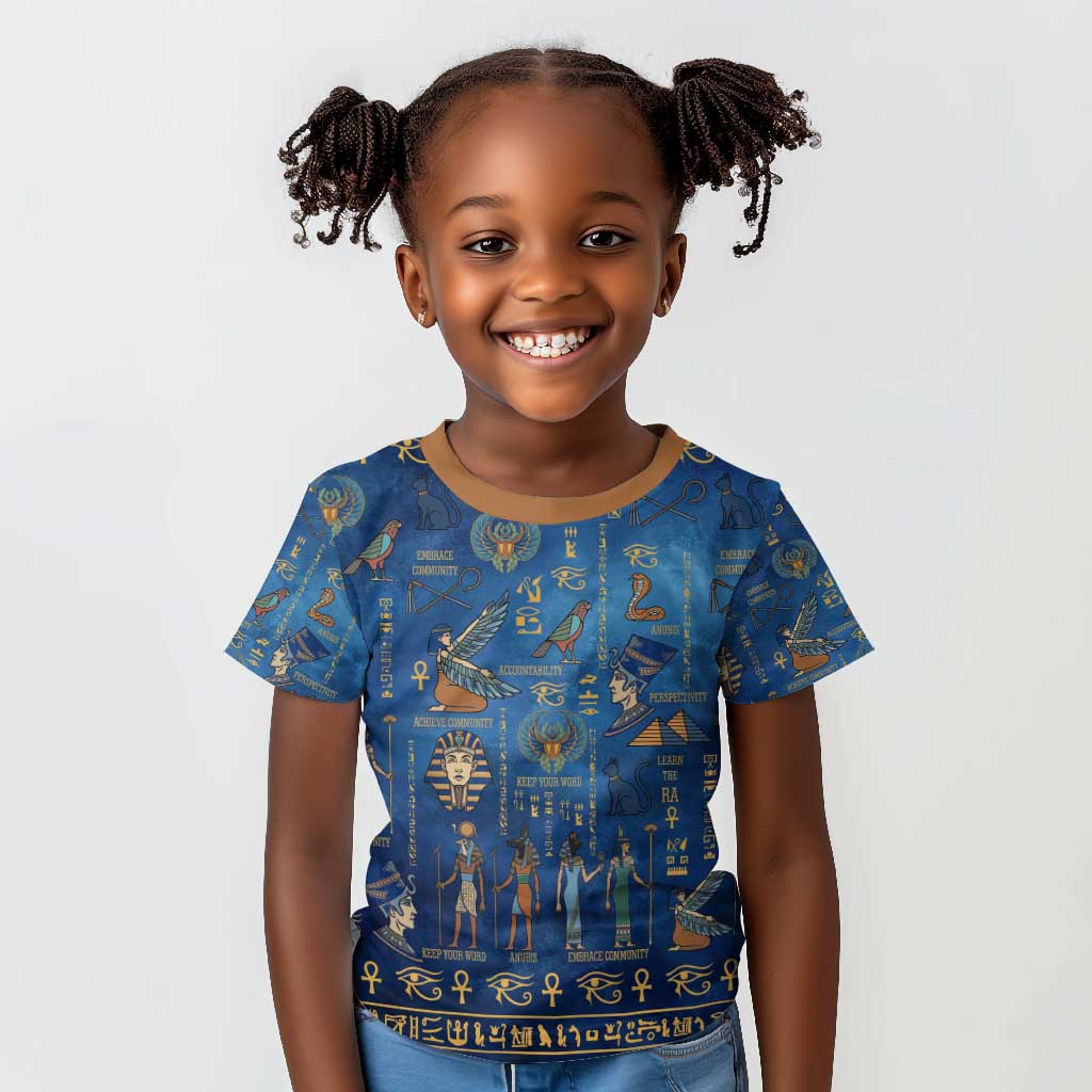 Ancient Egyptian Culture Kid T shirt Pharaohs Anubis Kemet and Symbolic Motifs - African Pride