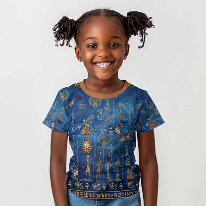 Ancient Egyptian Culture Kid T shirt Pharaohs Anubis Kemet and Symbolic Motifs - African Pride