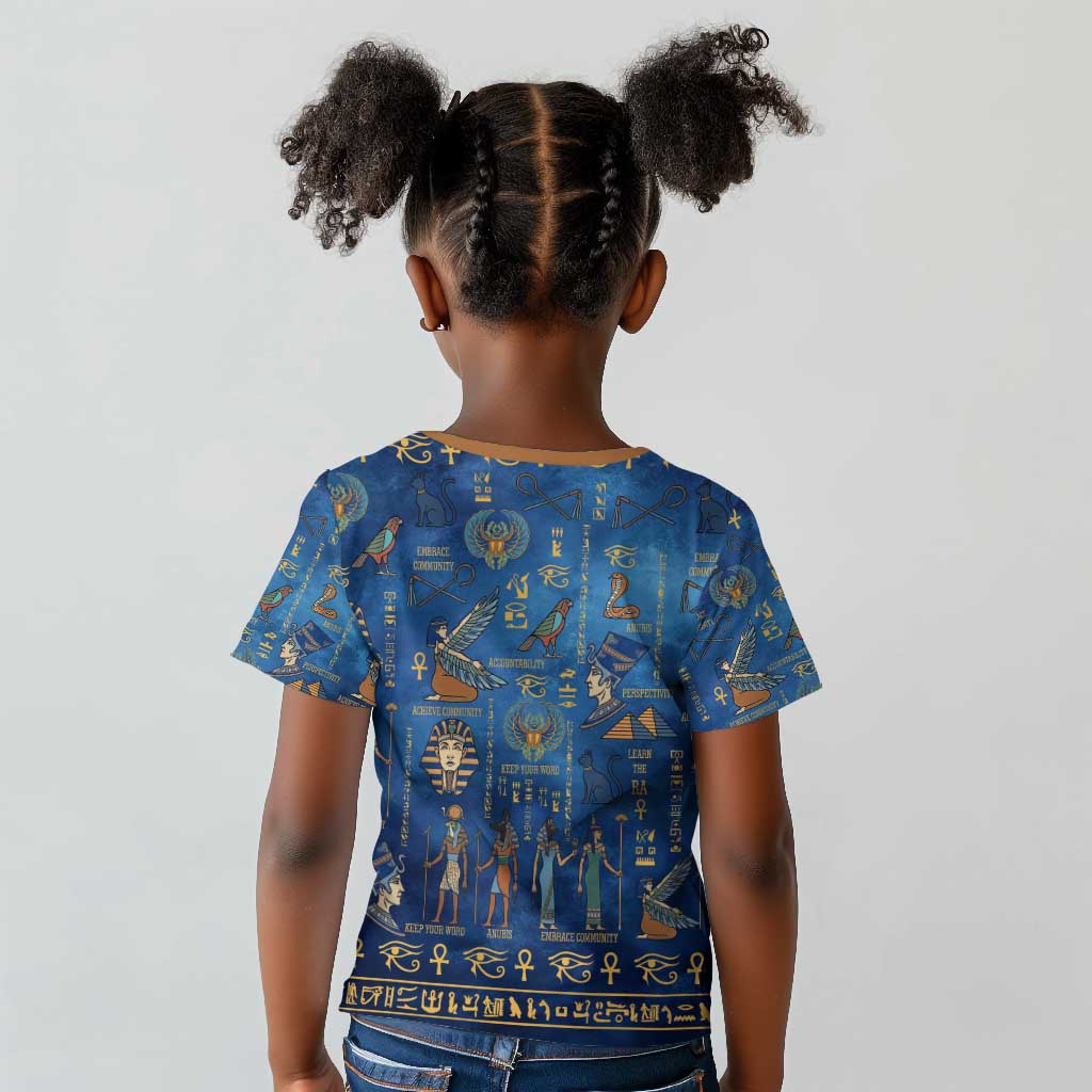 Ancient Egyptian Culture Kid T shirt Pharaohs Anubis Kemet and Symbolic Motifs - African Pride