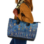 Ancient Egyptian Culture Leather Tote Bag Pharaohs Anubis Kemet and Symbolic Motifs - African Pride